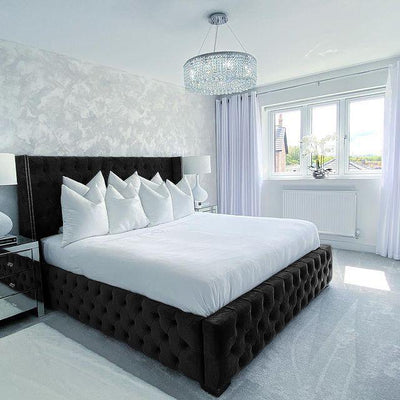 Imperial Luxurious Button Tufted Fabric Bed Frame