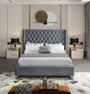 Aiden Tufted Button Velvet Bed Frame -  Grey Furniture Valley