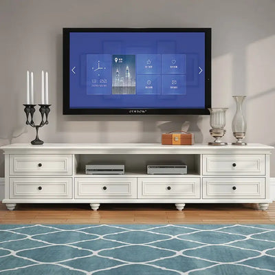 Elegant and Functional Hampton-Style TV Unit with Ample Storage Furniture Valley