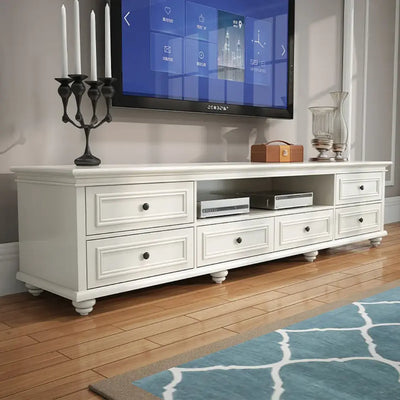 Elegant and Functional Hampton-Style TV Unit with Ample Storage Furniture Valley