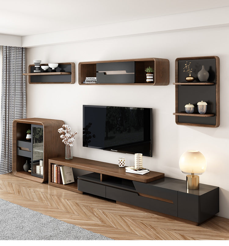 Modern Style Jowers Tv Unit Black And Walnut