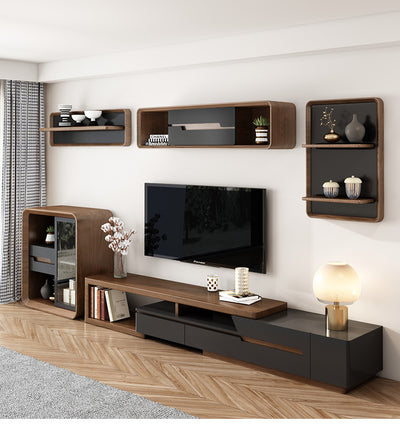 Modern Style Jowers Tv Unit Black And Walnut