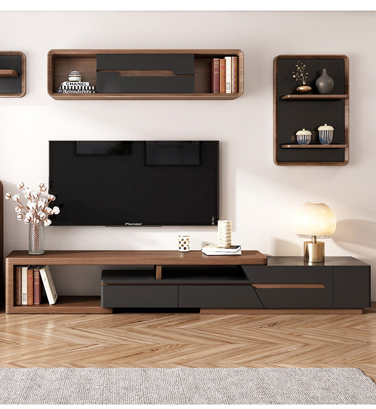 Modern Style Jowers Tv Unit Black And Walnut