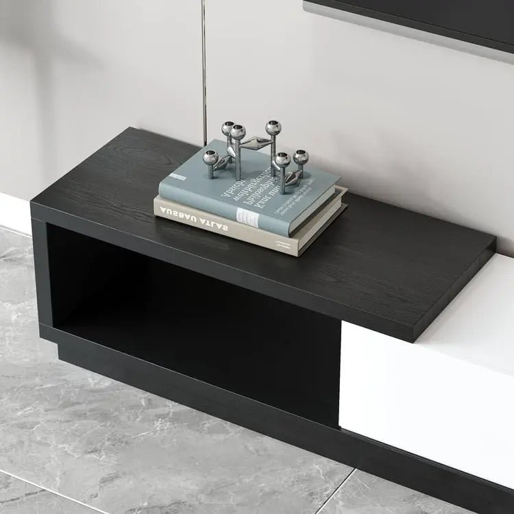 Kaylara Versatile Extendable TV Unit Black and White Furniture valley