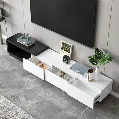 Kaylara Versatile Extendable TV Unit Black and White Furniture valley