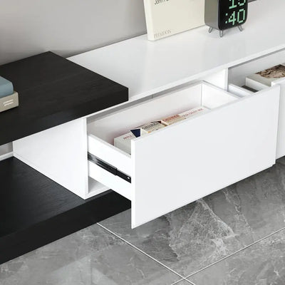 Kaylara Versatile Extendable TV Unit Black and White Furniture valley