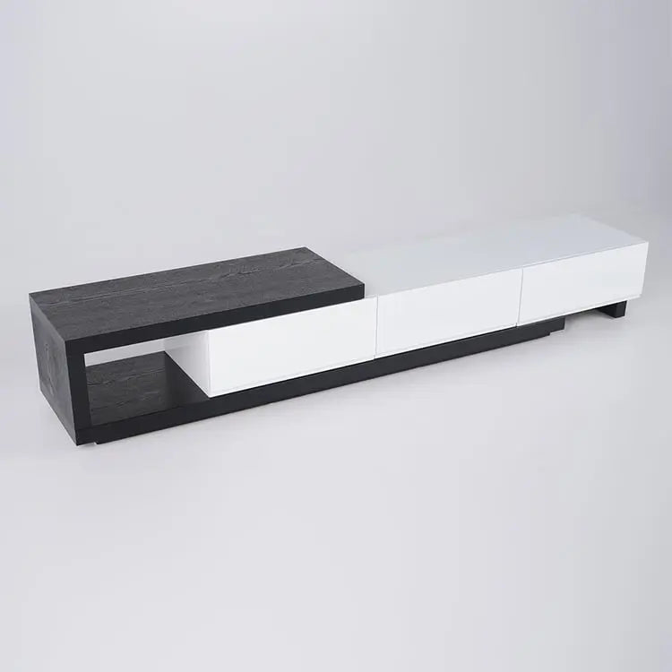 Kaylara Versatile Extendable TV Unit Black and White Furniture valley