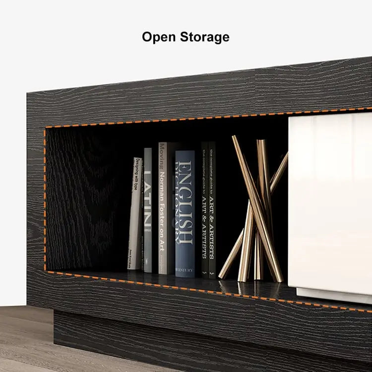 Kaylara Versatile Extendable TV Unit Black and White Furniture valley