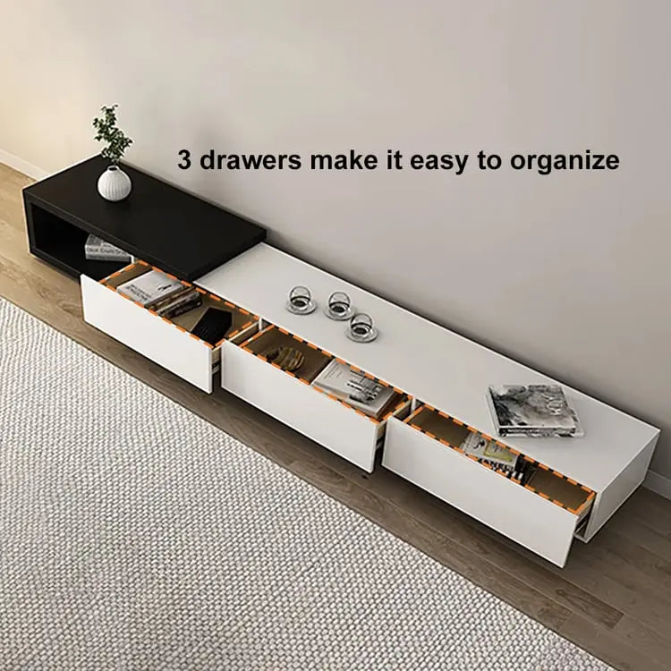 Kaylara Versatile Extendable TV Unit Black and White Furniture valley