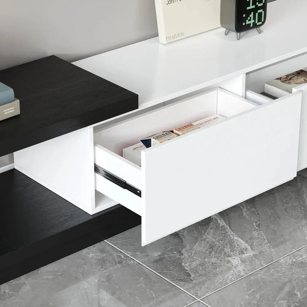 Kaylara Versatile Extendable TV Unit Black and White