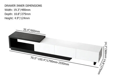 Kaylara Versatile Extendable TV Unit Black and White