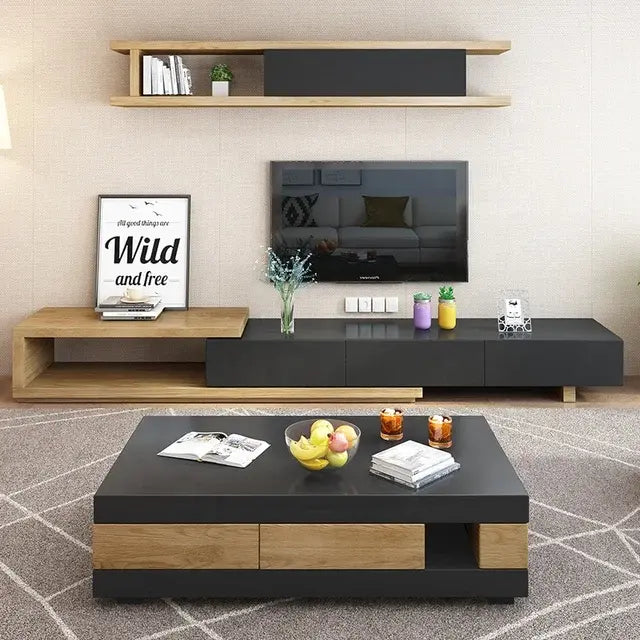 Modern style TV unit with sleek design and extendable entertainment storage