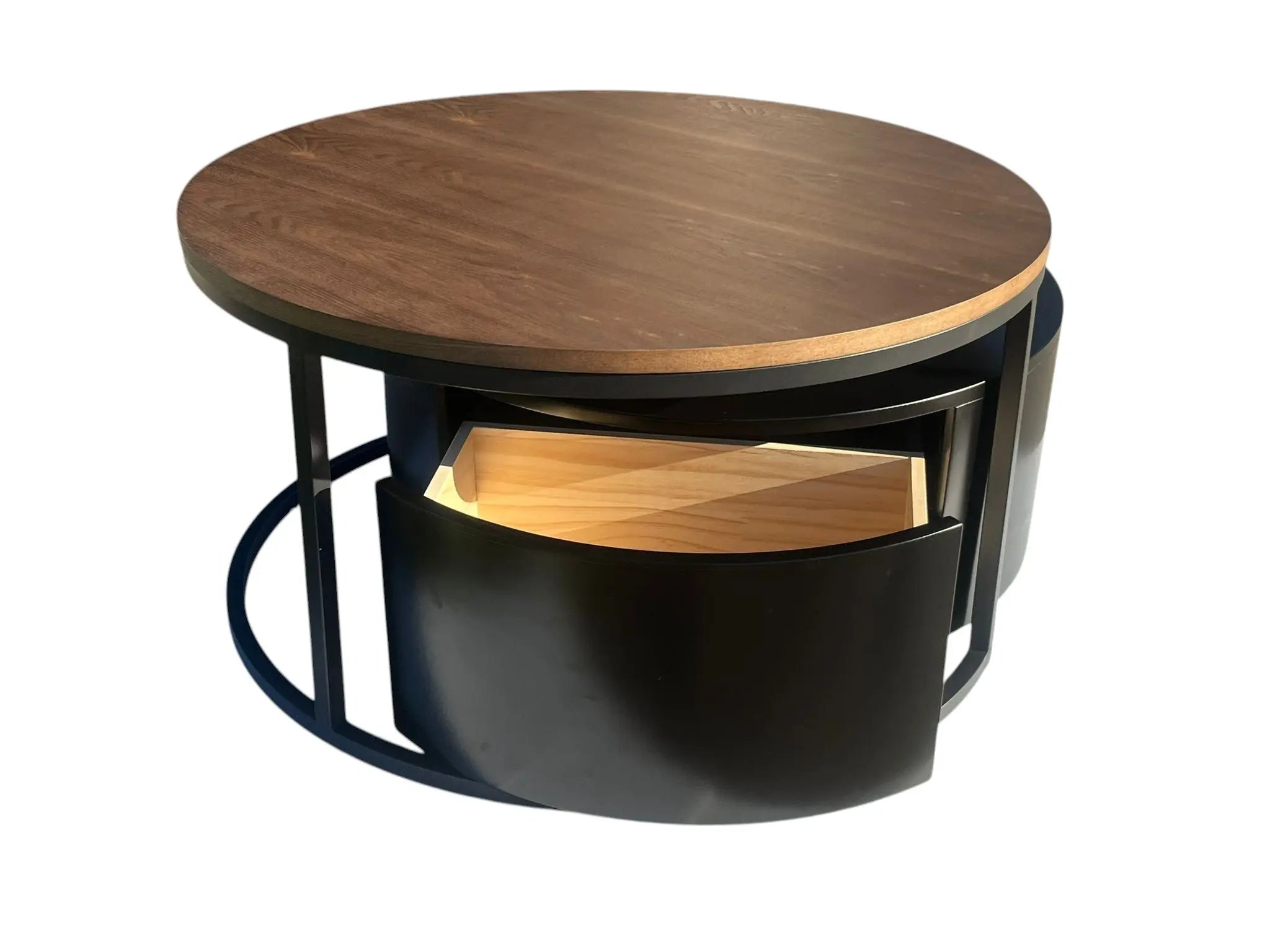 Krater Coffee Table Black and Walnut Furniture Valley