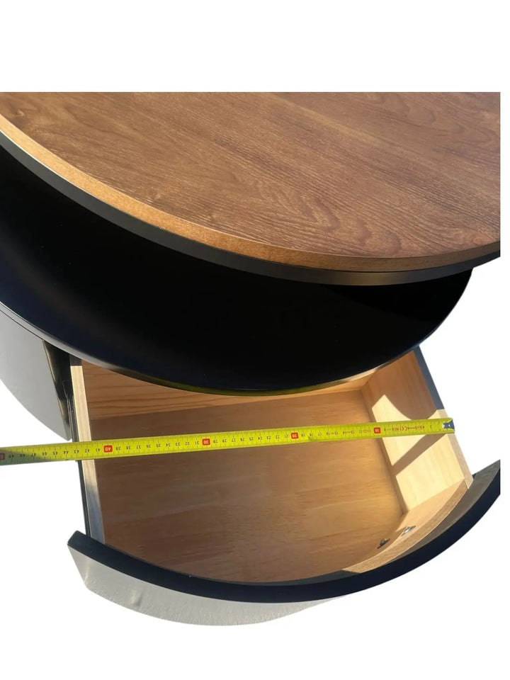 Krater Coffee Table Black and Walnut Furniture Valley