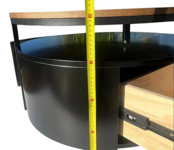 Krater Coffee Table Black and Walnut Furniture Valley