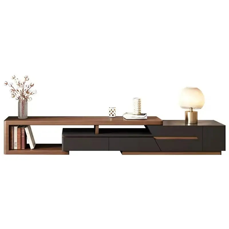 Modern Wooden TV Unit with Floating Wall Design – Luxury Media Console for Stylish Living Rooms, Furniture Valley”
