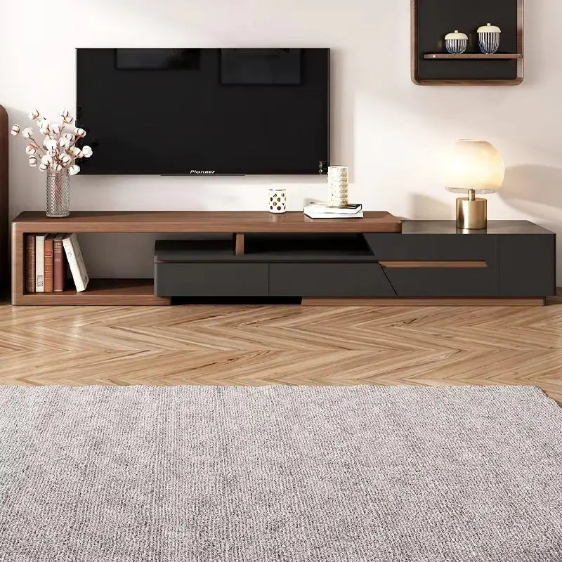 Contemporary Extendable TV Stand Table with Storage Drawers – Furniture Valley Modern TV Cabinet”