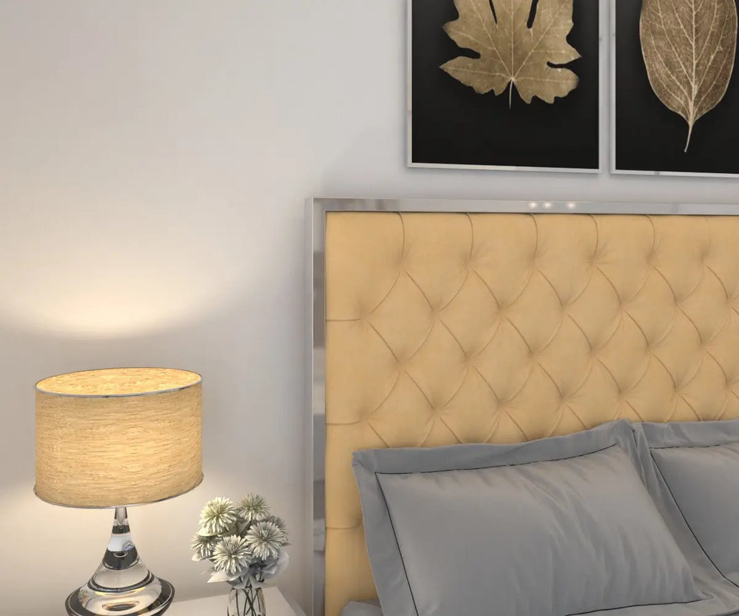 Olivia Velvet Tufted Upholstered  Bed Frame Silver Edges – Modern Luxury Furniture – Furniture Valley Australia