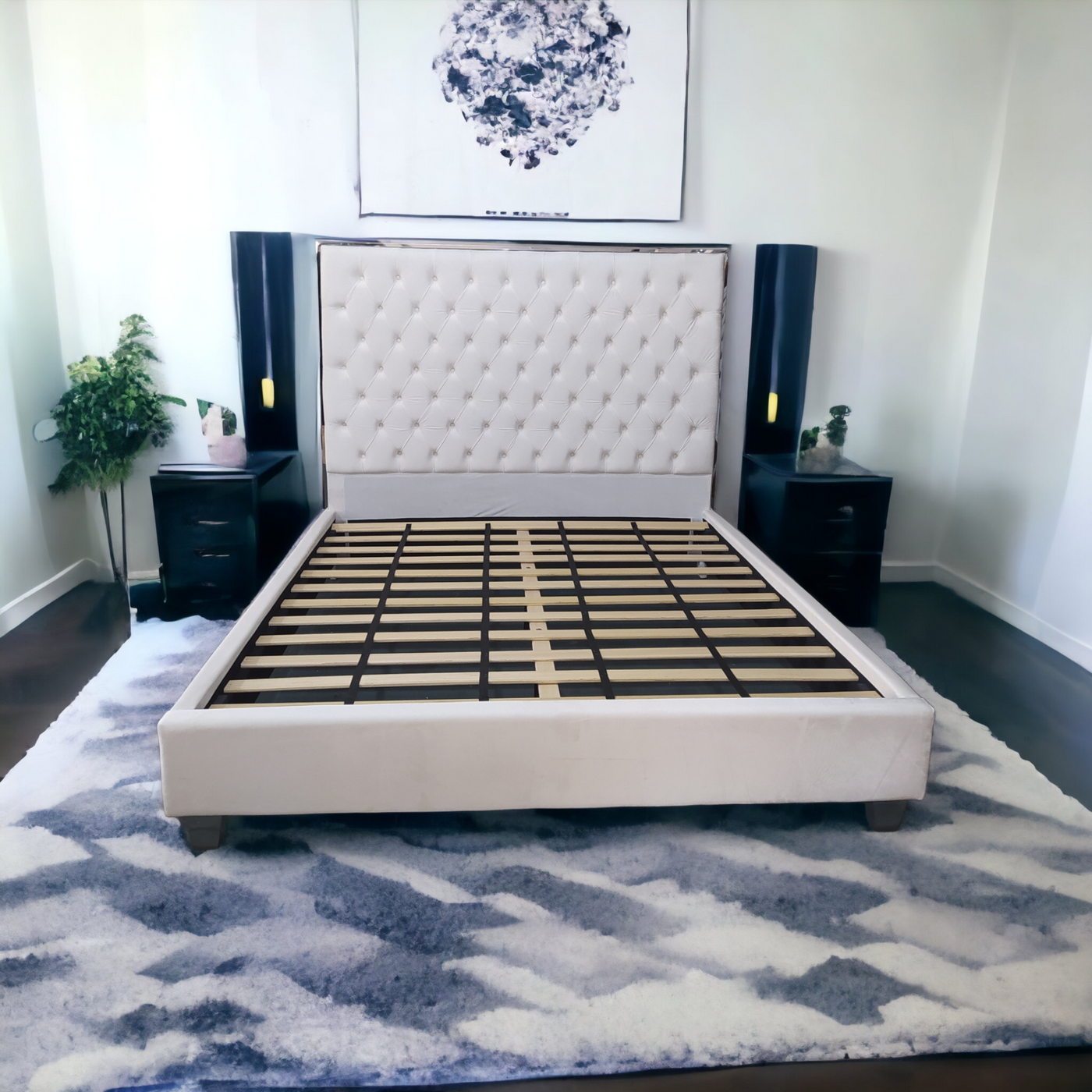 Zarina Luxury Bed Frame White King