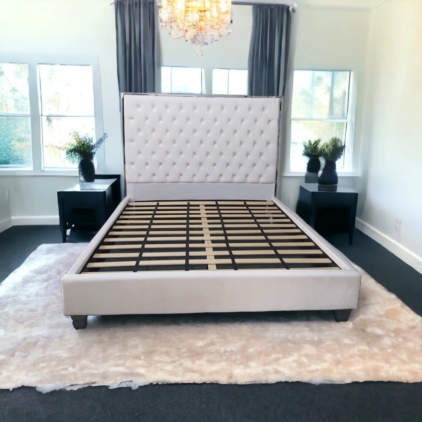 Zarina Luxury Bed Frame White King INTEX