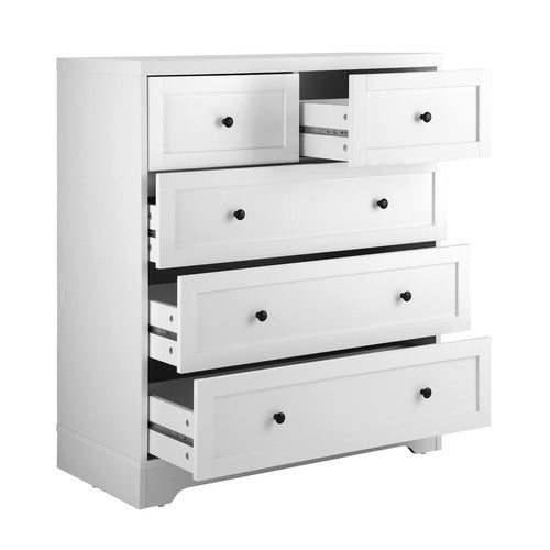 White Ekone 5 Drawer Chest