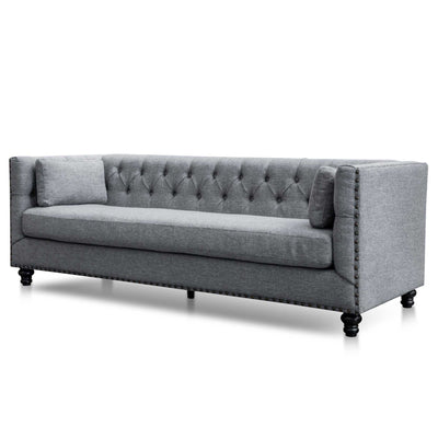 3 Seater Fabric Sofa - Graphite Grey