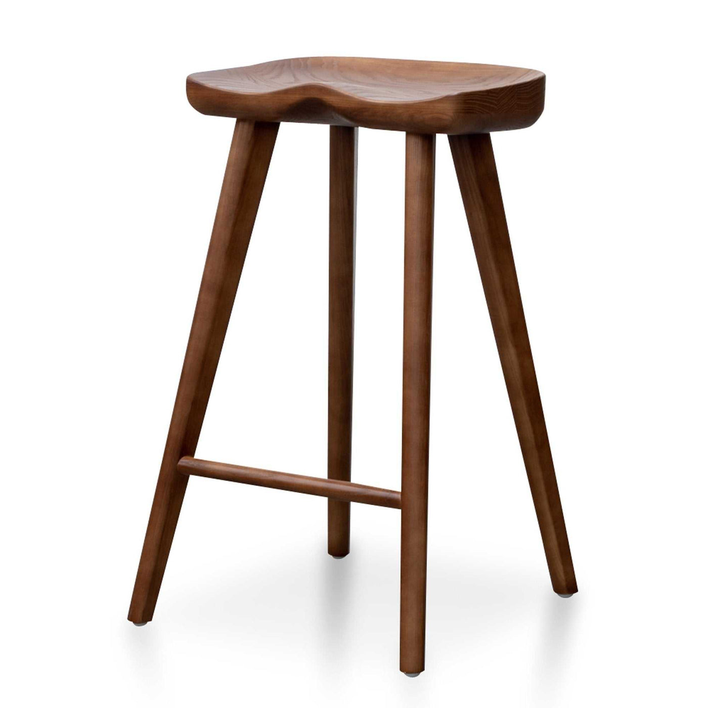 65cm Wooden Bar stool - Walnut