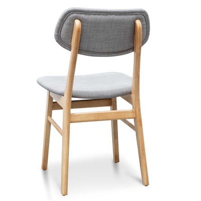 Fabric Dining Chair - Grey - Natural