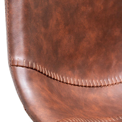 65cm Bar Stool - Cinnamon Brown PU Leather (Set of 2)
