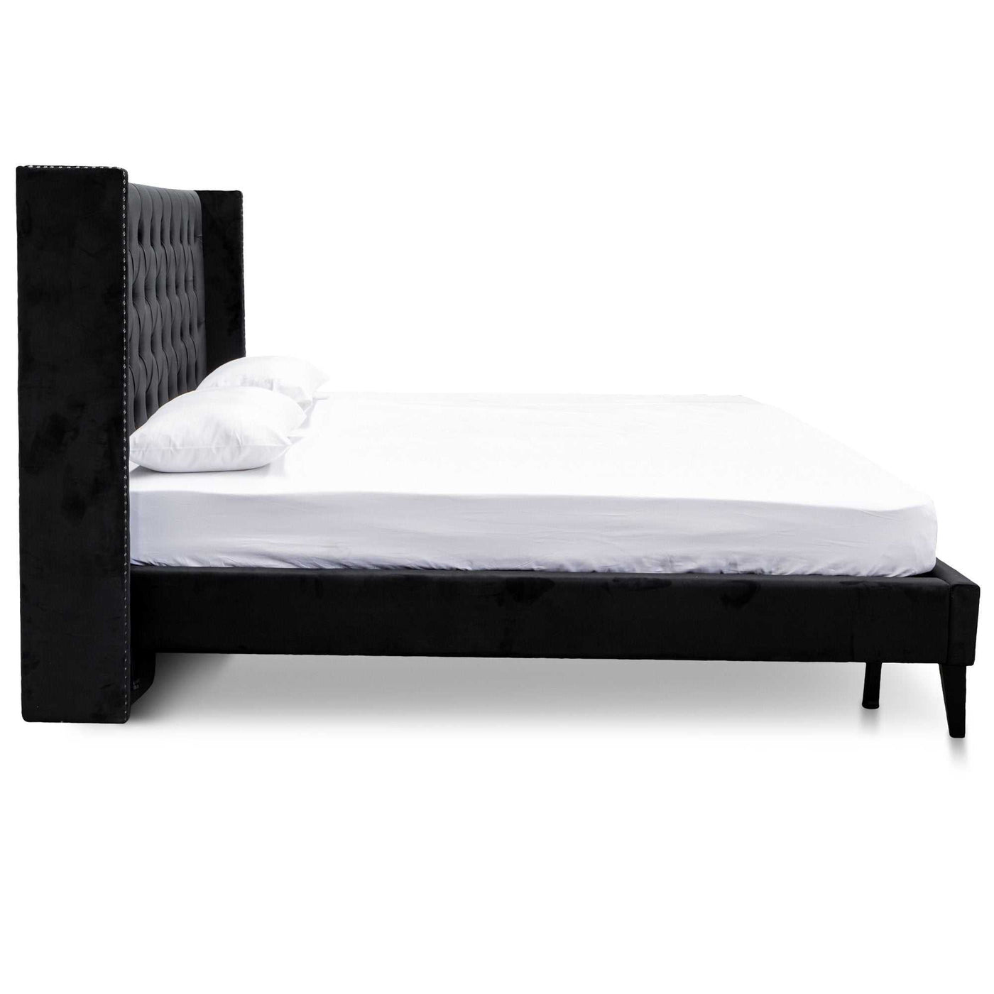 King Bed Frame - Black Velvet