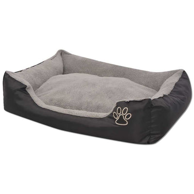 Dog Bed with Padded Cushion Size XXL Black