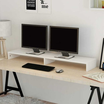 Monitor Stand Chipboard 118x23.5x9 cm White