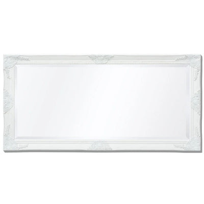 Wall Mirror Baroque Style 120x60 cm White
