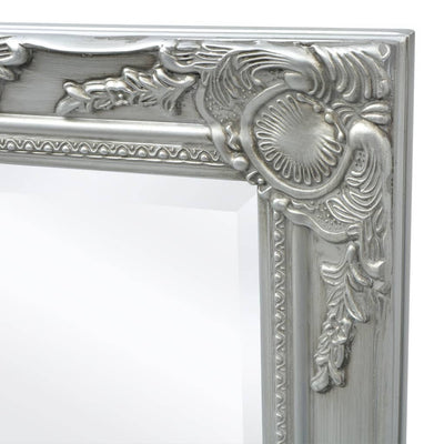 Wall Mirror Baroque Style 140x50 cm Silver