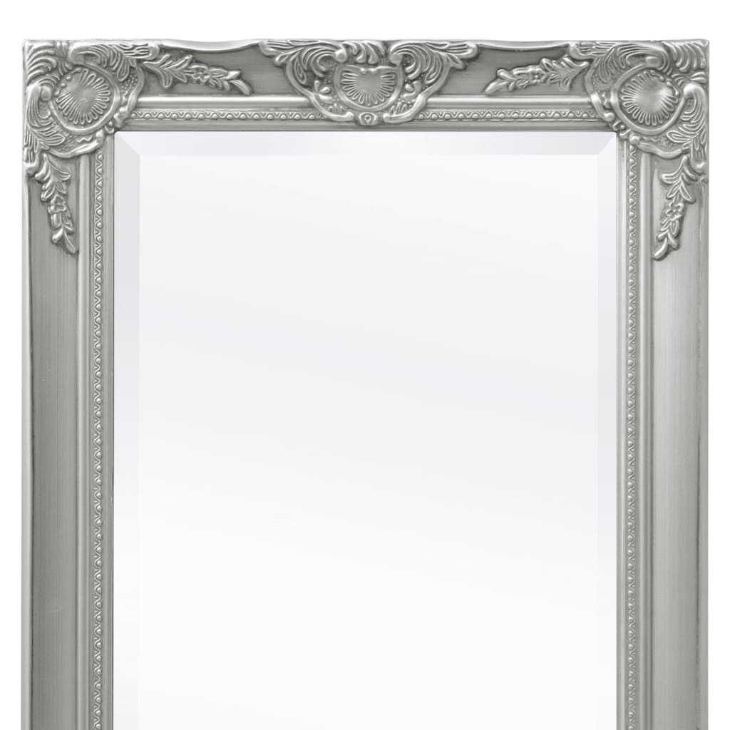 Wall Mirror Baroque Style 140x50 cm Silver