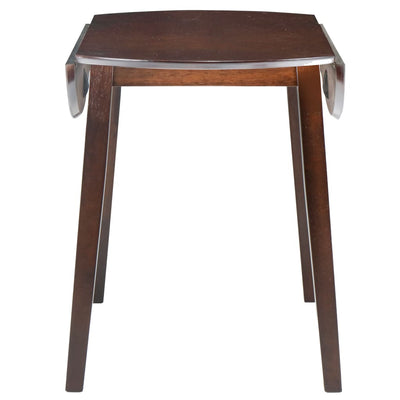 Drop-leaf Dining Table Round MDF Brown