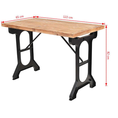 Dining Table Solid Fir Wood Top 122x65x82 cm
