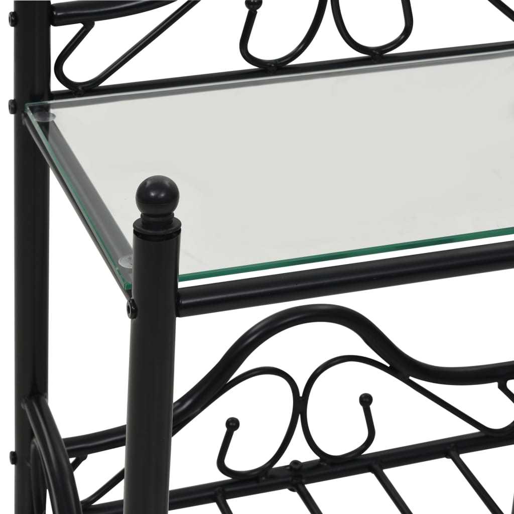 Bedside Tables 2 pcs Steel and Tempered Glass 45x30,5x60 cm Black