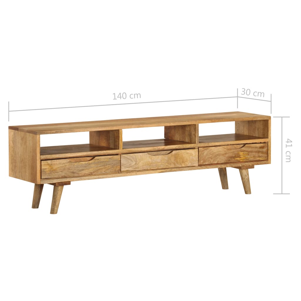 TV Cabinet Solid Mango Wood 140x30x41 cm