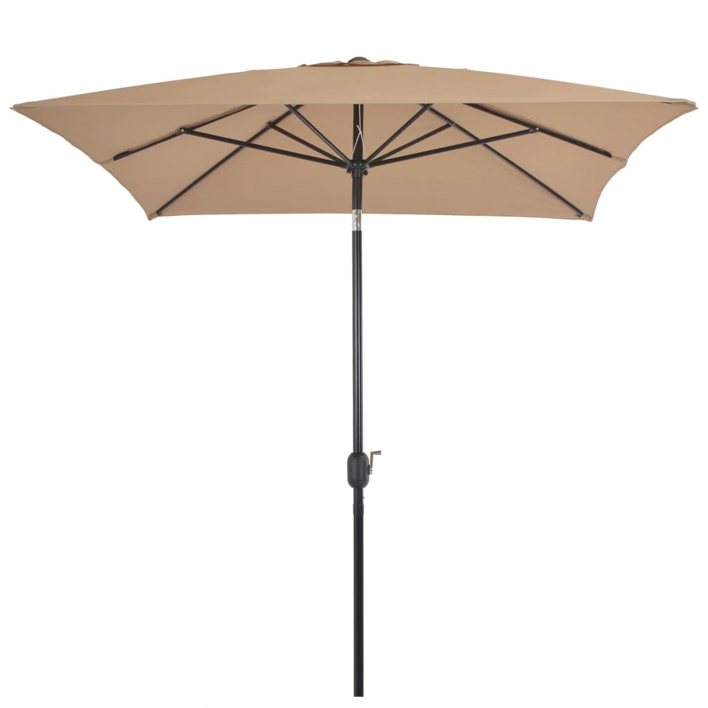 Outdoor Parasol with Metal Pole 300x200 cm Taupe