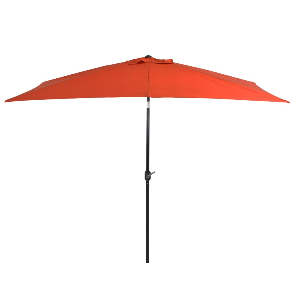 Outdoor Parasol with Metal Pole 300x200 cm Terracotta