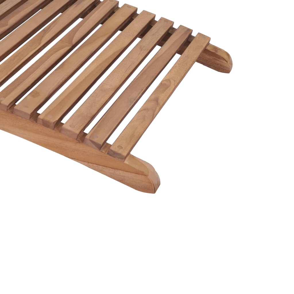 Folding Sun Lounger Solid Teak Wood