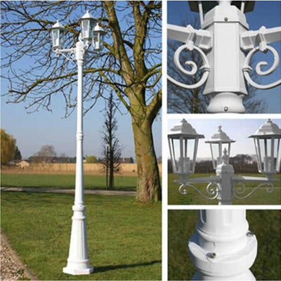 Garden Lamp Post White 215 cm