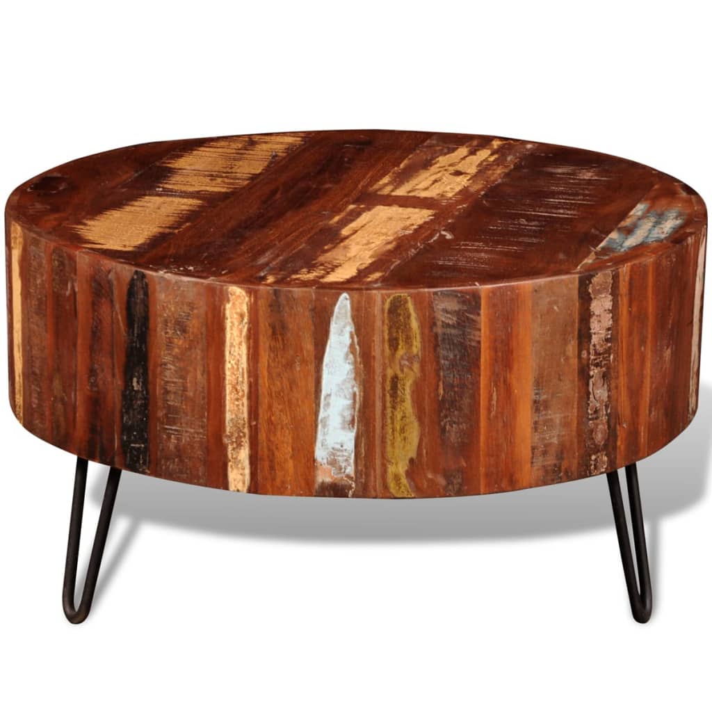 Coffee Table Solid Reclaimed Wood Round