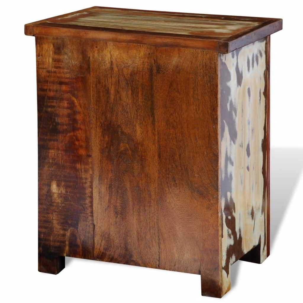 Nightstand with 2 Drawers Solid Reclaimed Wood