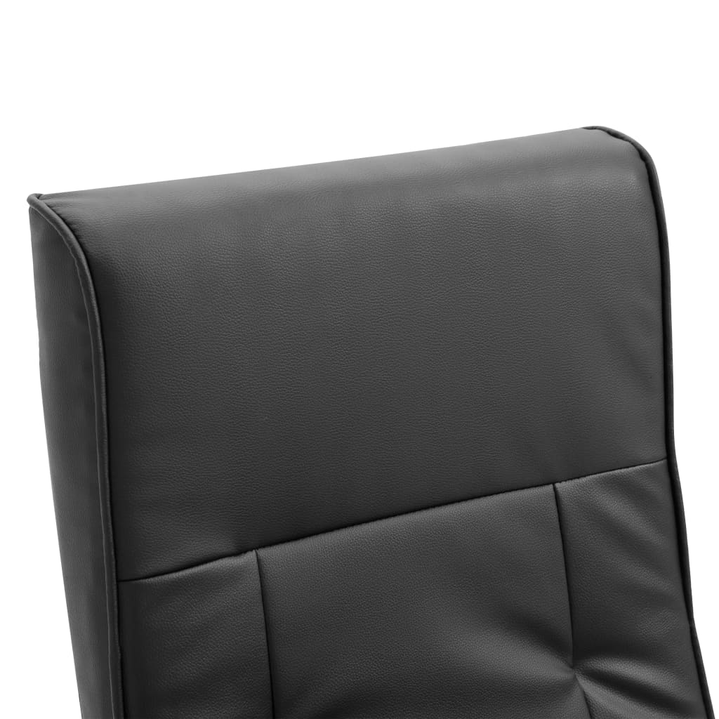 Swivel TV Armchair Black Faux Leather