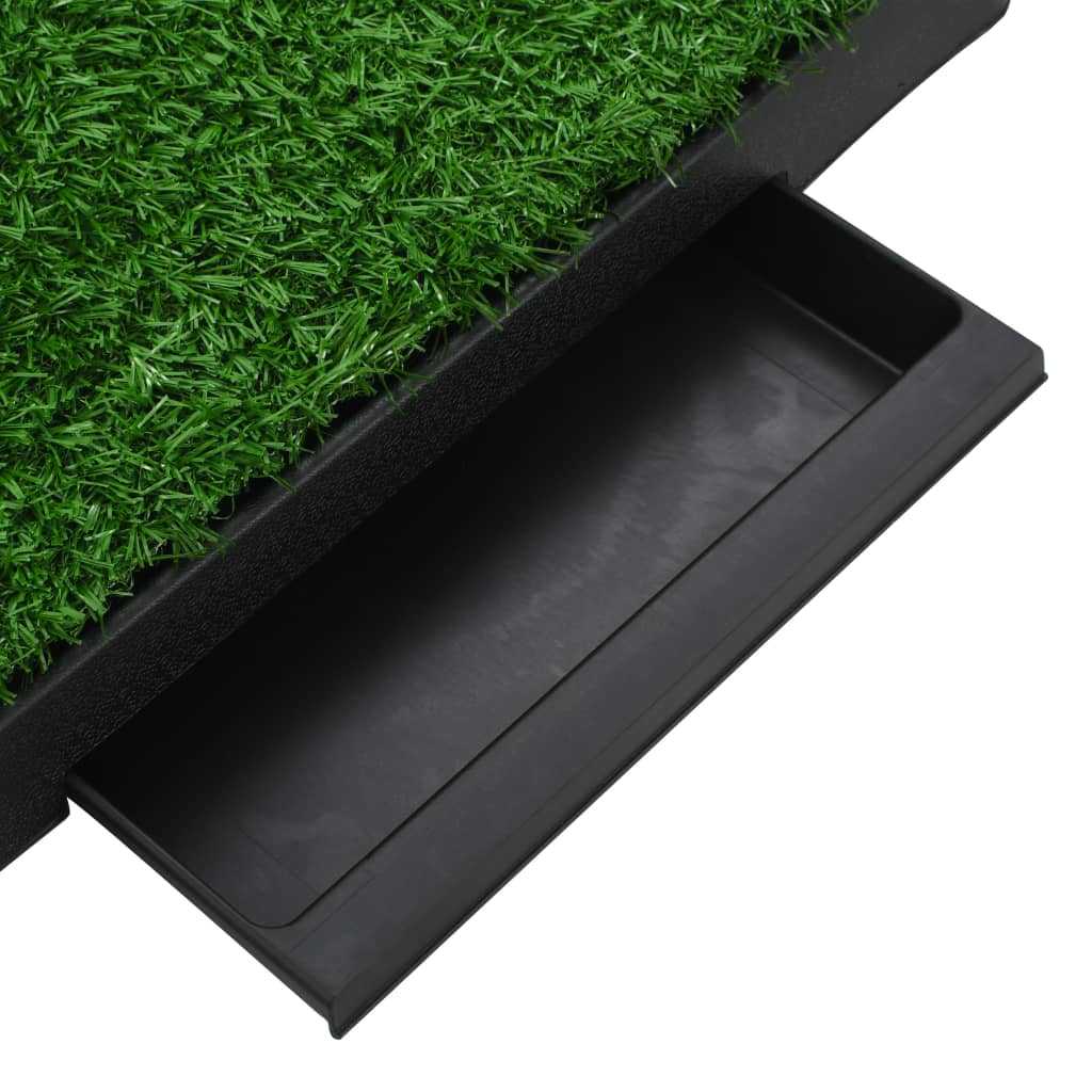 Pet Toilet with Tray and Artificial Turf Green 63x50x7 cm WC