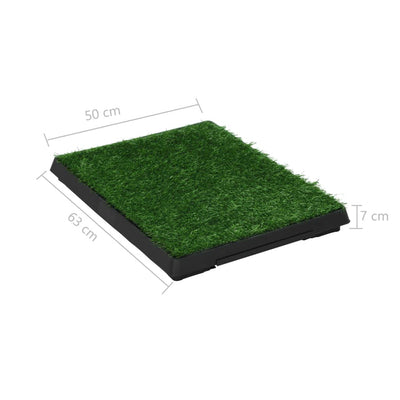 Pet Toilet with Tray and Artificial Turf Green 63x50x7 cm WC