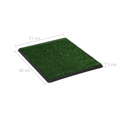 Pet Toilet with Tray and Artificial Turf Green 64x51x3 cm WC