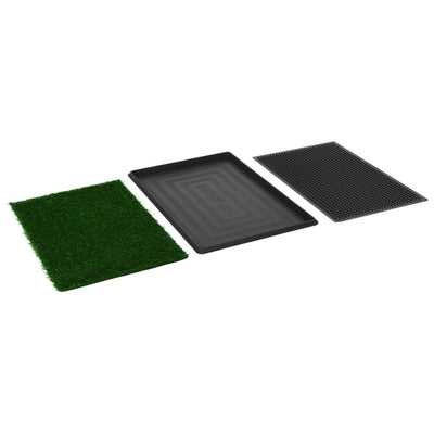 Pet Toilet with Tray and Artificial Turf Green 76x51x3 cm WC